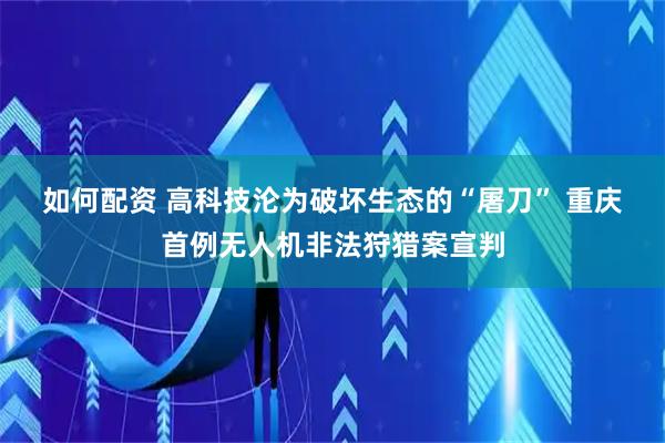 如何配资 高科技沦为破坏生态的“屠刀” 重庆首例无人机非法狩猎案宣判